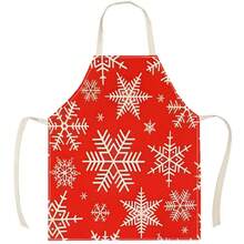 1 pièce Tablier à motif flocon de neige, tablier de nettoyage de maison imprimé créatif et amusant, tablier de cuisine imperméable et facile à nettoyer, tablier de maison créatif, uniforme de travail