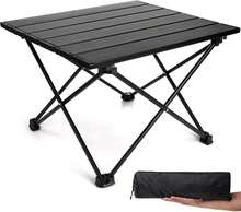 BYCRAY Mesa de Camping Plegable Peque?a, Mesa Plegable Camping Portátil con Tablero de Aluminio,para Aire Libre,Acampar, Senderismo, Picnic, Barbacoa y Playa (40D x 35W x 29H CM) - negro - Ver 1