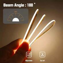 3mm Ultra-Thin COB LED Strip Light With Dimmable Control, USB Dimming, White/Warm White LED Tape, Suitable For Home Cabinet, Kitchen, TV Backlight