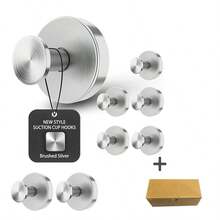 4 Ganci con ventosa per bagno, carico massimo 5 kg, portasciugamani riutilizzabili, ventosa senza foratura, gancio da parete, gancio multifunzione resistente per accappatoio, spugna