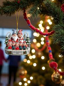 Adorno personalizado de Navidad para abuelos con nombre personalizado, familia y nietos, decoración única con año para abuela y abuelo, regalo festivo de los nietos, lindo adorno colgante para la celebración familiar, adorno personalizado de nuestros nietos 2025, adorno personalizado para abuelos, suministros de regalo de Navidad - Multicolor - Ver 6