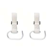 2pcs Leather & Aluminum Alloy Universal Stroller Hooks, Versatile Hooks For Hanging Bags, Diapers, Suitable For Strollers, Prams, Pushchairs, Electric Vehicles, Large Size Aluminum Alloy Hanging Hooks