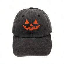1 Embroidered Baseball Cap Suitable For Both Men And Women, Halloween Pumpkin Face Hat, Halloween Costume Hat, Quirky Retro Dad Hat, Suitable For Giving People Halloween Gifts