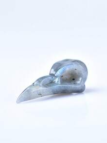 1pc 5cm/1.97in Crystal Carved Bird Skull Decor, Desktop Ornament, Ideal Crystal Gift