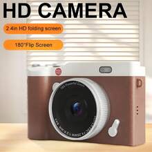 2-In-1 High Definition Digital Camera With Dual CCD Sensors, Vintage Style For Travel Photography, 2 Styles Available (Includes 32GB Memory Card), Great Gift For Students, Christmas, Halloween, Thanksgiving, Birthdays