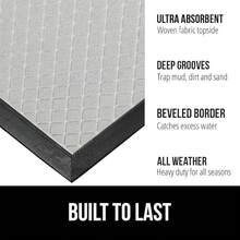 GORILLA GRIP 100% Impermeable Alfombra de Entrada WeatherMax para Todas las Estaciones, Diseñada en EE. UU., Caucho Natural, Resistente a Manchas y Desvanecimiento, Alfombras de Entrada de Bajo Perfil para Interior y Exterior, Fácil de Limpiar, 17x29 Diamante Gris - Celosía gris claro - Ver 3