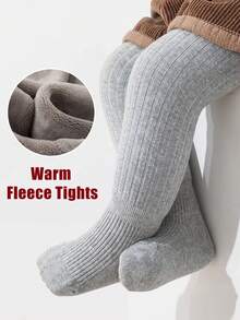 1 Pair Girls' Tights , Suitable For Outer Wear Thickened For Autumn & Winter, Baby Toddler Leggings Warm And Comfortable