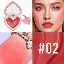 Rubor cremoso para labios y mejillas Love Blush, contorneado y iluminador natural de alto brillo, maquillaje portátil que también puede usarse como colgante decorativo