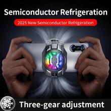 1pc Black Semiconductor Cooling Phone Radiator Fan, Made Of ABS+Aluminum Alloy+Ceramic, 3-Speed Adjustable, Cooling Product, Rapid Cooling, Phone Cooler, Mini Fan, Suitable For Various Phones And Tablets. Comes With Type-C Cable. Halloween Gift, Camping Gear.