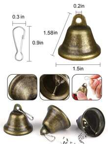 Craft Bells Small Brass Bells For Crafts Vintage Bells With Spring Hooks, Hanging For Wind Chimes Housebreaking Making, Dog Potty Training Doorbell, Wedding Decor, DIY Decoration,Seasonal Decor, Multi-Use For Halloween, Easter, Thanksgiving - Country Holidays, Pets & Livestock,Women Valentine Gift, Birthday Boyfriend Girlfriend,Home Decor ,Room Decor,Wall Decor. Decorations Christmas