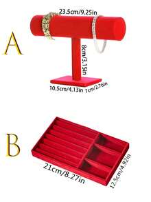 1 Pieza Soporte de exhibición de pulseras de terciopelo, Soporte de exhibición de relojes, Estante de almacenamiento de joyas para collares, pulseras y colgantes, Organizador de escritorio de moda, Regalo ideal para el Día de San Valentín