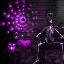 Leuchtende Spinnennetz LED-Lichter - 70 leuchtende Glühbirnen in 8 Modi - Schaffen Sie eine gruselige Atmosphäre für Halloween-Partys, Schlafzimmer, Bars und mehr Halloween-Party Halloween Horror Nights Halloween-Dekoration Raumdekoration Heimdekoration Partydekoration Wanddekoration