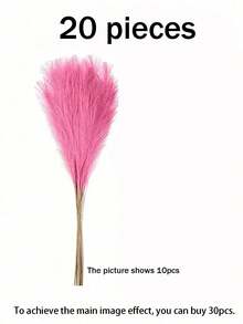 10pcs/20pcs - Artificial Rattan Rose Pampas Grass, Boho Style Decorative Fake Reeds, Tall & Fluffy Artificial Flowers, Suitable For Vase Filler, Farmhouse Decor, Kitchen, Room Decor, Wedding Party, Valentine's Day, Gifts, Autumn Decor, Artificial Plants - Hot Pink - View 11