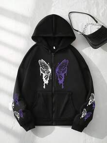 Sudadera casual con cremallera para mujer, ropa de otoño e invierno de talla grande, jersey casual de hombros caídos de manga larga, lavable a máquina