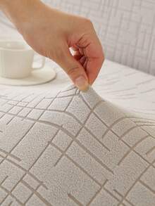 1 pieza Funda de sofá minimalista moderna y minimalista, funda de sofá todo incluido, terciopelo jacquard, resistente a mascotas, resistente a manchas y arañazos, se ajusta a sofás de 1 a 5 plazas (no incluye funda de almohada) - Gris Claro - Ver 7