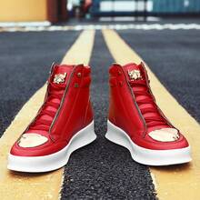 Bottes pour hommes, chaussures montantes, bottes  casual, bottines, bottes d'affaires avec fermeture éclair latérale, œillets métalliques et lacets