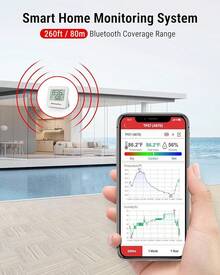 ThermoPro TP357 Termómetro digital higrómetro interior de 260 pies, termómetro medidor de humedad con aplicación inteligente, termómetro de habitación medidor de humedad con sensor de humedad de temperatura - 1 - Ver 4
