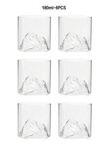 6 件圣诞山威士忌酒杯，180 毫升创意老式摇滚酒杯，高硼硅酒杯，酒吧用具套装，节日礼物，圣诞装饰品，派对用品，饮具 - 彩色 - 查看 12