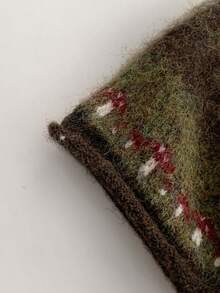 1pc Fair Isle Knit Beanie, Vintage Cuffed Knit Hat For Women, Autumn/Winter, Warm, Fits Most Head Sizes - Multicolor - View 6