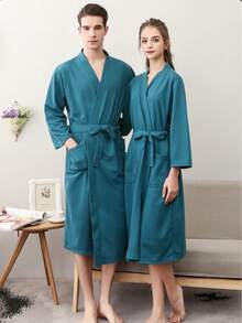 Peignoir de bain épais en coton gaufré pour femmes, peignoir serviette doux et absorbant, en tissu sherpa/fausse laine moelleuse, peignoirs pour femmes, peignoir de spa, peignoir de nuit anti-peluche, maison et étudiant