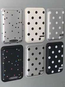 Cute & Versatile Multi-Color Polka Dot & Star Design Magnetic Card Holder Case Compatible With Apple MagSafe - Multicolor - View 1
