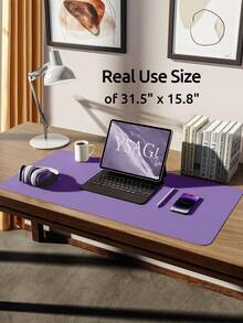 Leather Desk Pad, Office Desk Mat, Large Mouse Pad, Writing Board, Office Desk Blotter, Black, White, Purple, Pink, Gray, Green, Blue Non-Slip PU Leather Imprint, Laptop Pad, Waterproof Writing Mat For Office And Home Gaming Mouse Pad Desk Accessories Office Supplies Office Desk Accessories Mousepad Mouse Pad For Desk - Multicolor - View 45