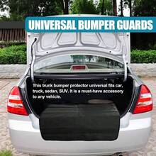 Protector universal plegable para maletero de coche, protector de parachoques trasero, tapete de carga para SUV, tapete para piso, evita araazos, 79.76x 64.01 - Negro - - Ver 7