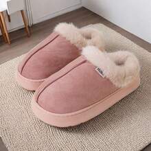 2025 Nouvelles Pantoufles Peluche Pour Femmes, Semelle Épaisse Chaude Doublée Thermique Pantoufles D'intérieur Pour Automne/Hiver