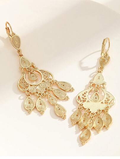 1pc Fashionable New Peacock Pendant Earrings, Vintage Elegant Earrings