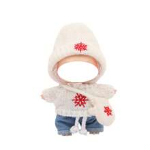 Christmas Knitted Hat, Sweater, Jeans Set, Paired With Gloves And Crossbody Bag. For Labubu, Christmas Holiday Outfit, Holiday Birthday Gift (Excluding Plush Doll)