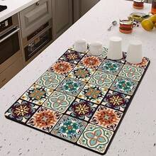 1/2pcs Coffee Mat - Hide Stain Absorbent Rubber Backing Quick Dry Mat For Kitchen Counter Coffee Bar Accessories Dish Drying Mat For Coffee Maker Coffee Maker Coffee Pot Espresso Maker