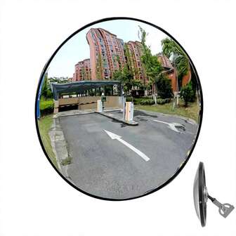 1 件汽车盲点镜，360° 广角高清后视安全镜 - 防水、防尘、室内/室外使用、增强空间装饰、高分辨率凸面设计、适用于家庭、商店、停车场、仓库和办公室 - 易于安装、现代家居装饰镜