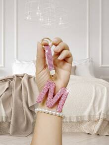 Sparkling Rhinestone Alphabet Keychain - Lucky Crystal Pendant, Shiny Alloy Charm For Bags & Backpacks - Perfect Gift For Birthdays & Special Occasions,Key Chain Ring Bag Backpack Charm Car Hanging Pendant Women Girls Gift,Wallet And Handbag Accessories, Alphabet Initial Letter A-Z