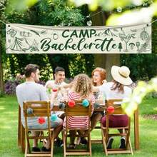DCamping Bachelorette Party Decorations Camp Bachelorette Banner Green Camping Hanging Banner Sign For Bridal Shower Wedding Party Decoration10 - như hình ảnh - Xem 5