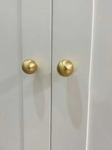 1個金色把手抽屜拉手，黃銅單孔小金豆圓球形櫥櫃門把手，金屬球形抽屜拉手，家具五金配件，現代簡約風，適用於居家、廚房櫥櫃、抽屜、珠寶盒、炭爐、茶爐、電視櫃、鞋櫃和梳妝台，家居裝飾 - 黃色 - 查看 1
