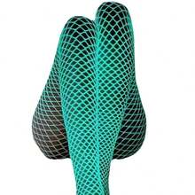 1pc夜光长筒袜夜光丝袜夜光网眼丝袜性感夜光渔网袜舞蹈长筒袜镂空高腰荧光派对连裤袜女士长筒袜只有在阳光或强光下才能发光。 - 彩色 - 查看 10