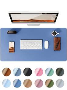 Leather Desk Pad, Office Desk Mat, Large Mouse Pad, Writing Board, Office Desk Blotter, Black, White, Purple, Pink, Gray, Green, Blue Non-Slip PU Leather Imprint, Laptop Pad, Waterproof Writing Mat For Office And Home Gaming Mouse Pad Desk Accessories Office Supplies Office Desk Accessories Mousepad Mouse Pad For Desk - Multicolor - View 60