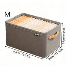 1PC,Set Of Classic Fabric Storage Baskets - Foldable, Versatile Organizer For Closet, Shelf, Office & Dorm - Ideal For Clothing, Sundries & Home Organization