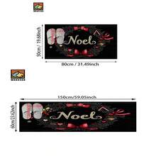 1 pièce Tapis de bain antidérapant avec motif de baies de houx et nœud de Noël, en matériau imitation cachemire, décoratif moelleux, convient pour la salle de bain, la porte, la cuisine et autres occasions, lavable en machine, décoration de Noël, peut être offert en cadeau