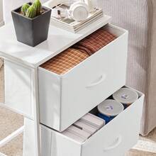 2-Piece 2-Drawer Dressing Table Nightstand Set American Country Style Metal Frame With Waterproof Wooden Top Suitable For Bedrooms And Entryways - White - View 8
