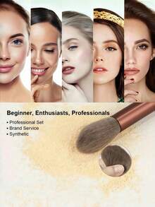 13Pcs Makeup Brush Set Soft Fluffy Professional Cosmetic Foundation Powder Eyeshadow Blending Make Up Brush Beauty Tool With Bag Makeup Sponge Beauty Gift For Makeup Beginner Brown Random Color,Makeup Tools With Soft Fiber For Easy To Carrying