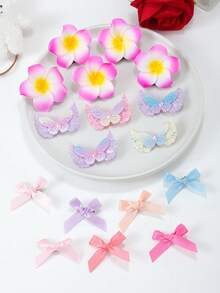 906pcs/Set Multicolor Casual Hair Accessories Set, Includes Chrysanthemum Hair Clips, Colorful Bow Hair Clips, Bow Hair Clips, Leather Hair Clips, Hair Ties, Scrunchies, Star Hair Clips, Small Chrysanthemum Hair Clips, Hair Elastics, Essential For Personalized Hairstyles For Women