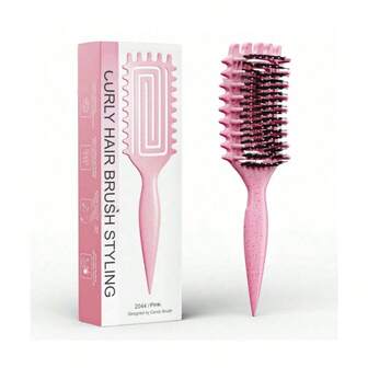 Lockigt hårborste Stylingborste för lockar Definierande borste för kvinnor Edge Define Lift Lockborste för lockigt hår Definierar enkelt lockar och minskar frissighet