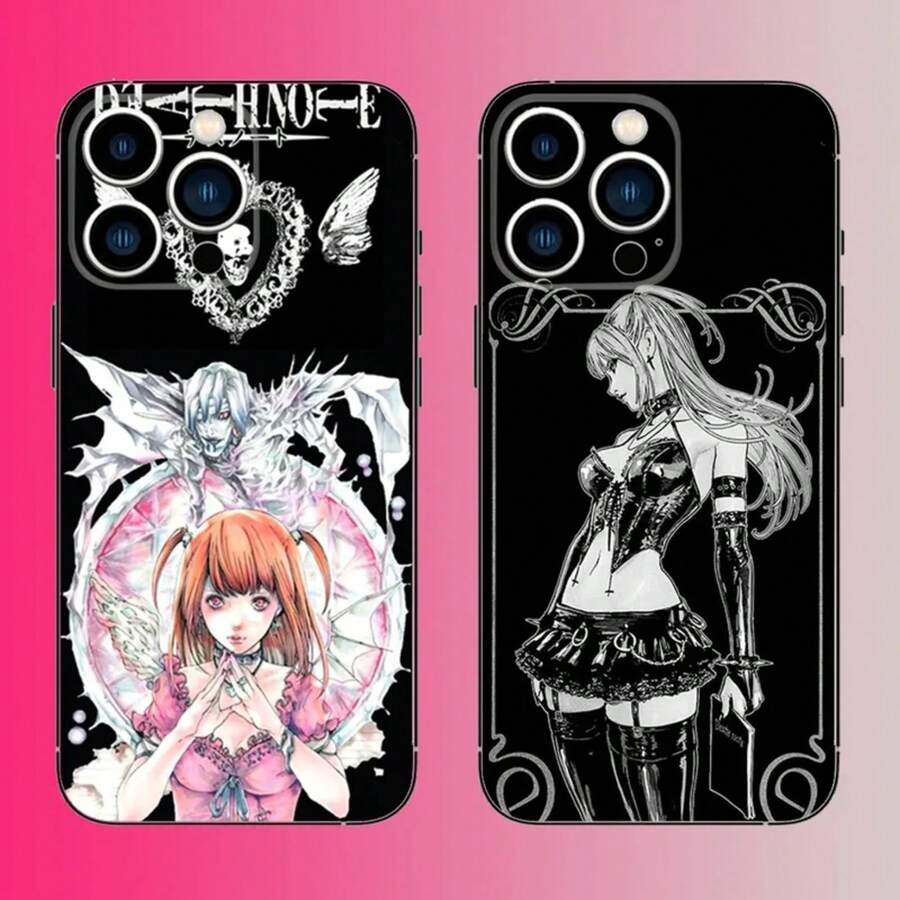 Custodia per telefono Anime Mass D- compatibile con 16, 15, 14, 13, 12, 11, Pro, Max, Plus, Mini, X, XS, XR, 8, 7, 6, S, SE, in morbido colore nero - Z2 - Visualizzare 1