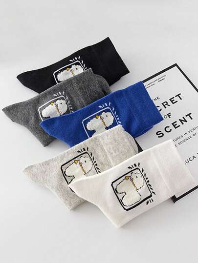 5 paia di calzini alla caviglia in misto alpaca, carini e a tema, con proprietà traspiranti, anti-odore e anti-attrito, adatti per l'autunno/inverno