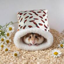 Sugar Gliders Sleeping Pouch Bag,Winter Warm Hamster Hideout Pouch Small Animal Cave House Plush Nest Bed Pocket Pet Carriers Bag, Pet Warm Comfortable Nest Bed For Hedgehog Guinea Pig Hamster Rat Ferret Hamster Squirrel And Other Small Animal Beds