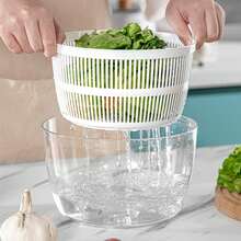 Máy ép rau củ quả thủ công, Máy vắt rau xà lách, Chậu rửa, Giá để ráo nước, Máy sấy trái cây và rau củ thủ công, Túi để ráo nước, Đồ gia dụng thời trang - trong suốt - Xem 3