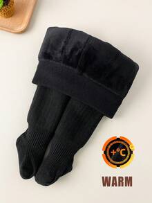 1 Pair Girls' Tights , Suitable For Outer Wear Thickened For Autumn & Winter, Baby Toddler Leggings Warm And Comfortable