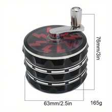 Molinillo de hierbas de 2.5 pulgadas, molino de especias, mortero y maja, triturador de sal, tabaco, vainilla, portátil de 4 secciones, manual, de aleación de zinc, para triturar hierba cruda, accesorio para fumar cigarrillos, regalo