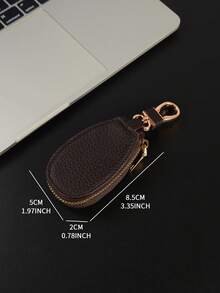 1pc Unisex Large Capacity Multi-Function PU Water-Resistant Key Holder Simple & Compact Key Organizer For Women Wallet Mini Wallet Purse Wallet Y2K Wallet Keychain Wallet - Coffee - View 7
